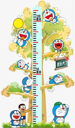 宝宝多啦A梦身高树高清免扣素材