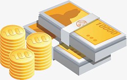 100元的金币和钞票