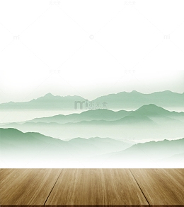 中国风木台远山