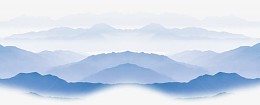 蓝色朦胧远山素材