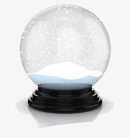 飘着雪花的水晶球