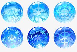雪花玻璃球插画素材矢量