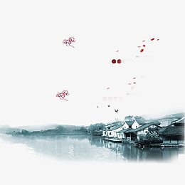 烟雨江北免抠图素材