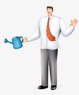 浇水的男人