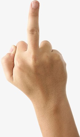 右手竖中指