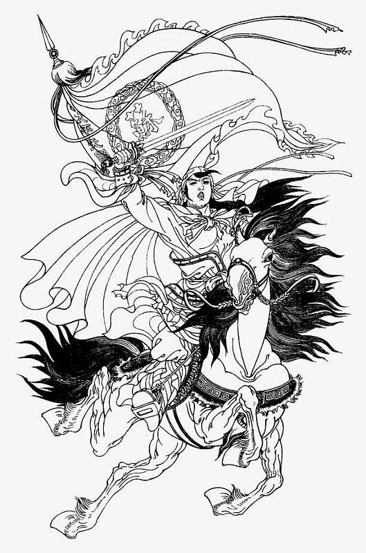 线描古代打仗