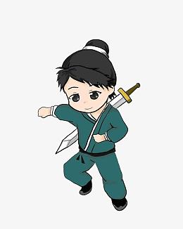 矢量背剑少年