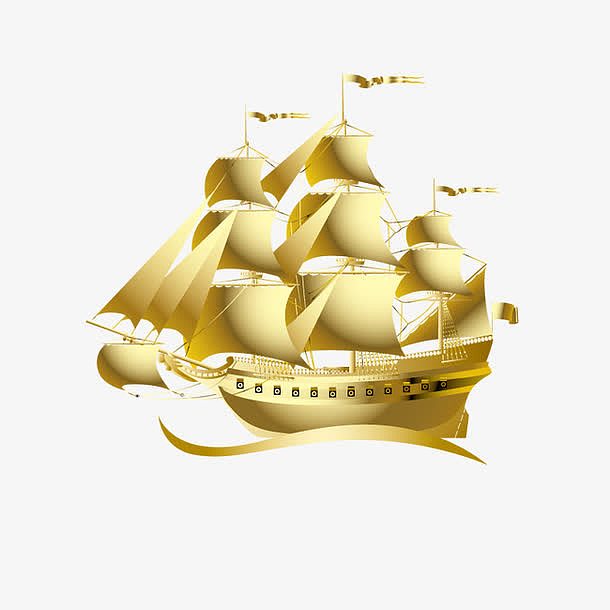 矢量金色船