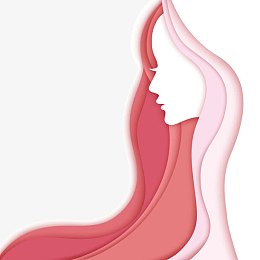 美丽长发女子侧脸矢量素材