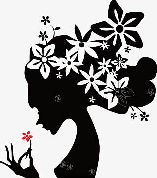 美女头像剪影