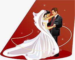 4款结婚婚礼主题插画矢量素材,