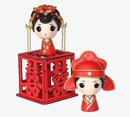 婚庆陶偶小人装饰免抠素材