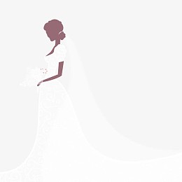 穿婚纱的新娘矢量素材