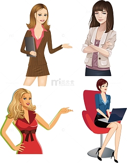 职业女性矢量图