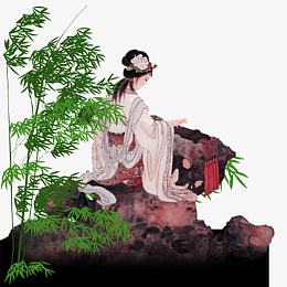 弹琴的古典美女