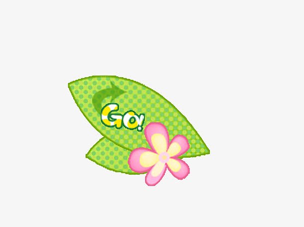 绿色大叶子花朵go标志
