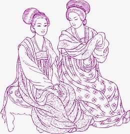 古典美女矢量图