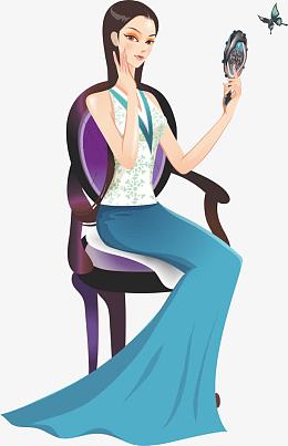 坐椅子上的美女