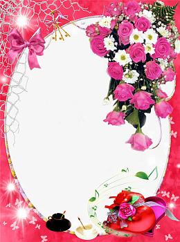 红色玫瑰花团红色相框
