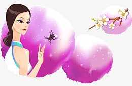 中国古典韵味美女矢量素材