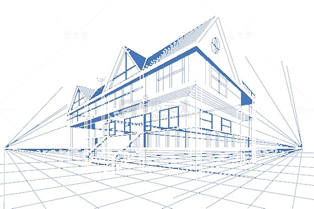 时尚线性房子模型设计矢量素材