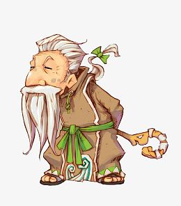 水彩手绘老人
