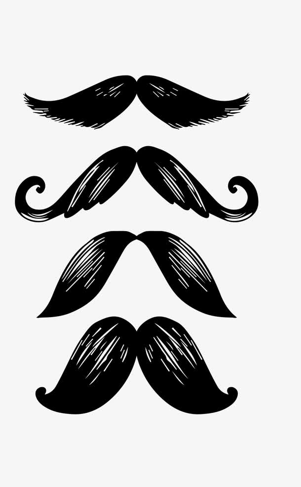 矢量黑色小胡子装饰集合免抠素材免费下载_觅元素51yuansu.com