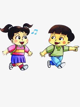 走路上学的小学生