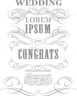 矢量欧美婚礼请柬