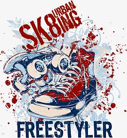 时尚休闲潮流涂鸦设计矢量素材