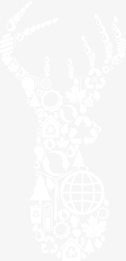 环保元素拼贴的动物形象矢量素材