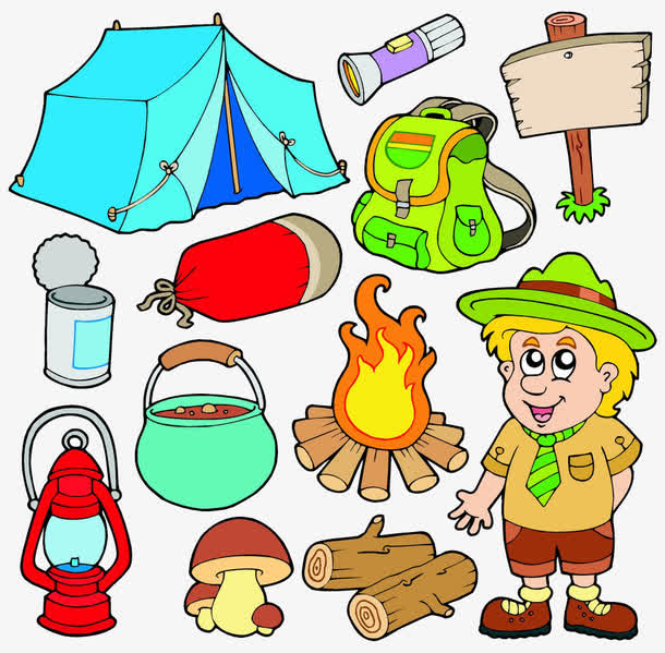 卡通户外必需品