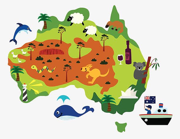 澳洲卡通旅游动图