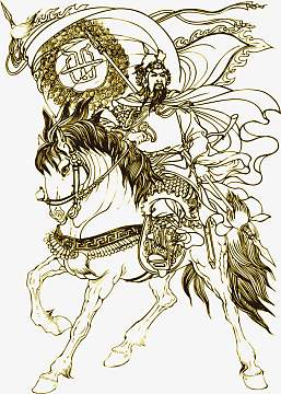 中国古代英雄人物岳飞骑马