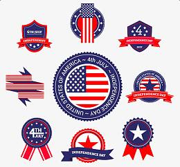 数个美国劳动节特色徽章