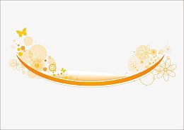 矢量梦幻花边橙色