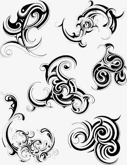 精美时尚花纹卷纹设计矢量素材