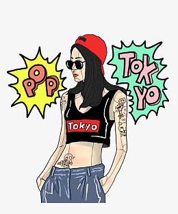卡通时尚女孩