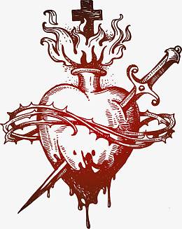 刺穿的心荆棘矢量