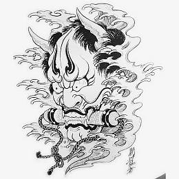 纹身犄角人兽