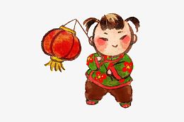 彩色年画娃娃