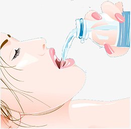 喝水美女
