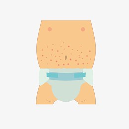 卡通婴儿腹部湿疹