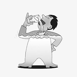 着急的喝水