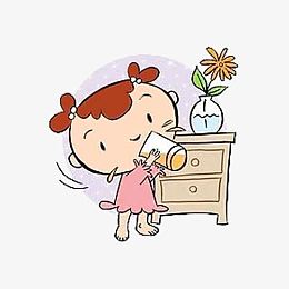女宝宝喝水图片素材