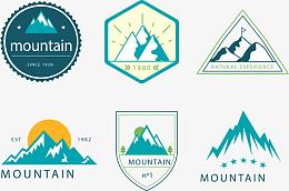 矢量手绘登山图标