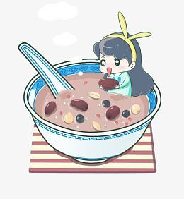 萌萌的腊八粥矢量