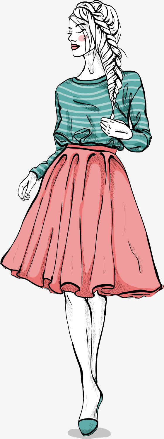 矢量女装模特免抠素材免费下载_觅元素51yuansu.com