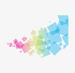 彩色正方形元素重叠效果