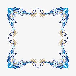 蓝色边框欧式